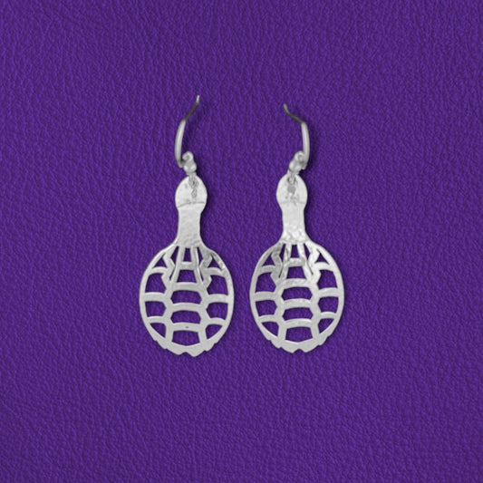 Turtle shell rattle earrings - Standing Stone Silver